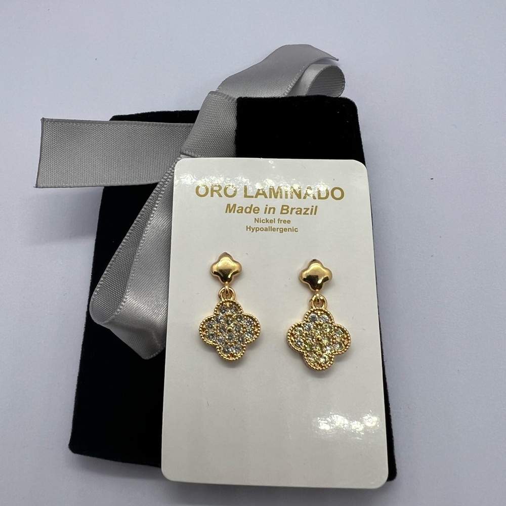 18kGold filled clover Earrings